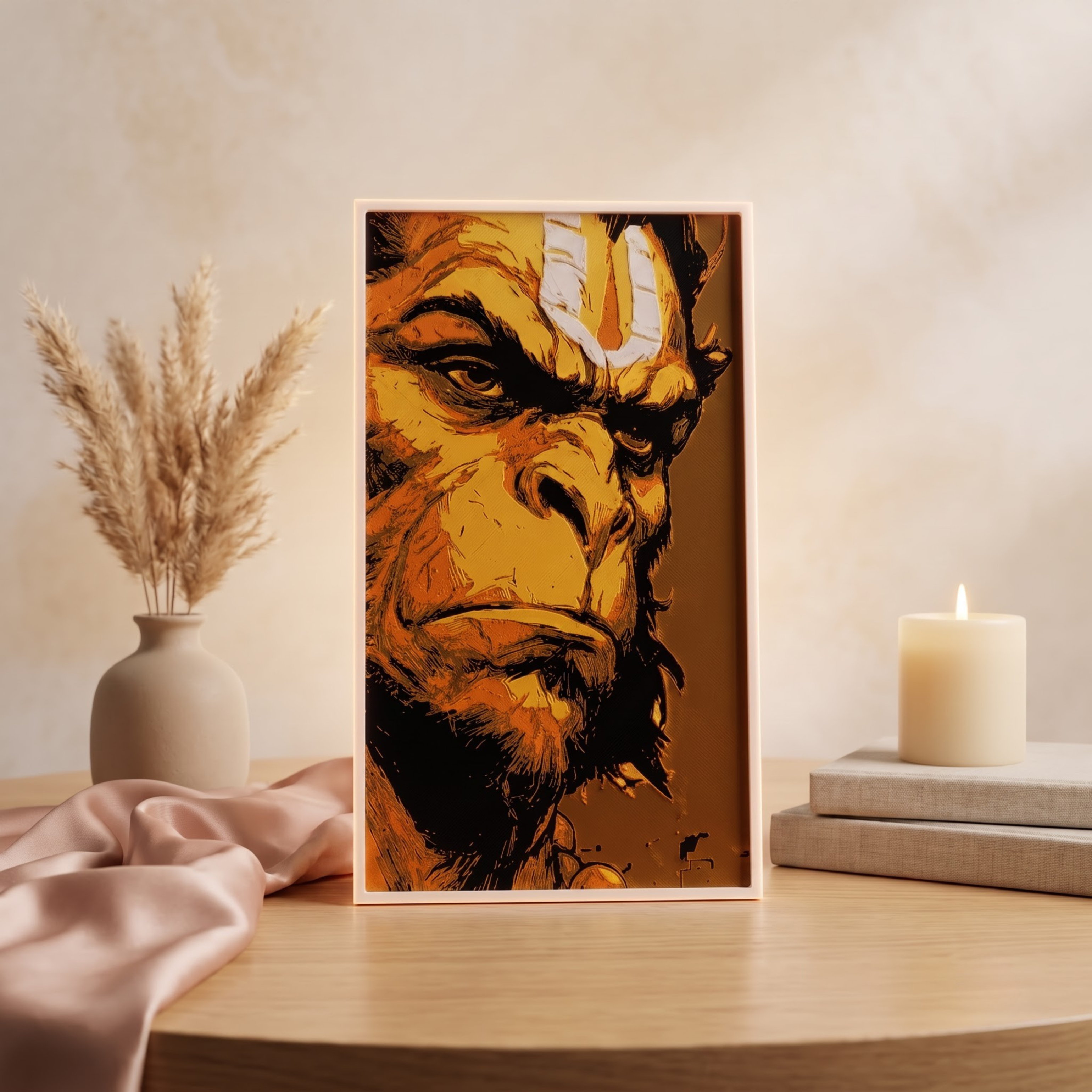 Jai Shree Hanuman Wall/Table decor | Religous decorative item with stand