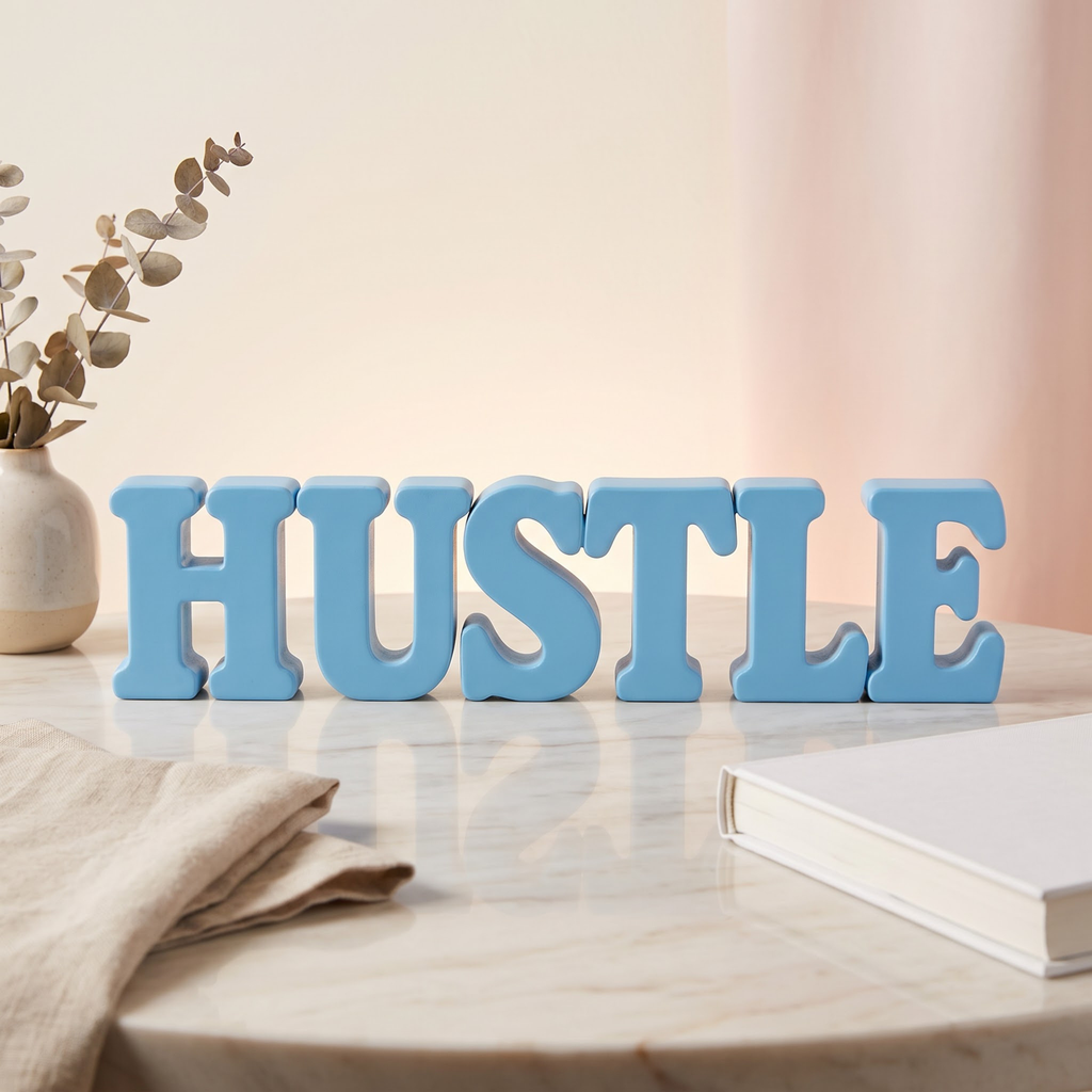 Hustle Table Top Sign | Motivational Desk Decor | Office Decor