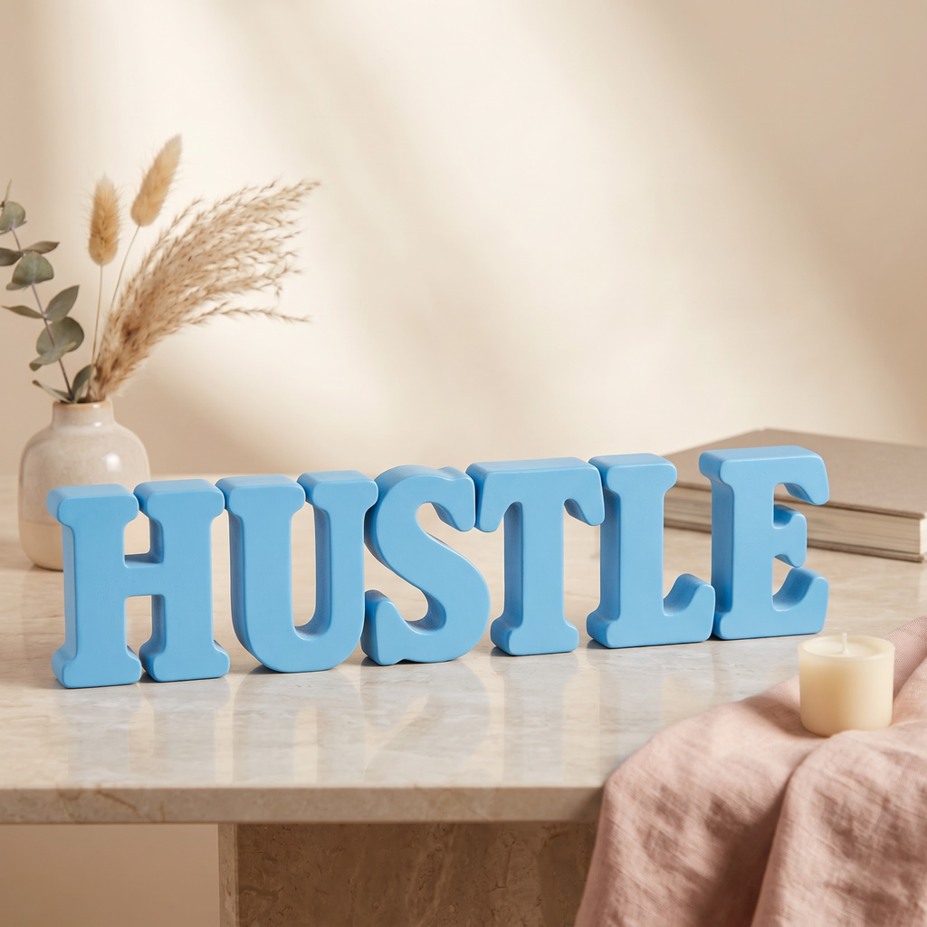 Hustle Table Top Sign | Motivational Desk Decor | Office Decor