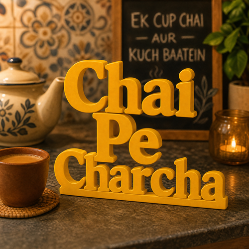 Chai Pe Charcha Table Top Sign | Kitchen & Cafe Decor | Shelf Decor