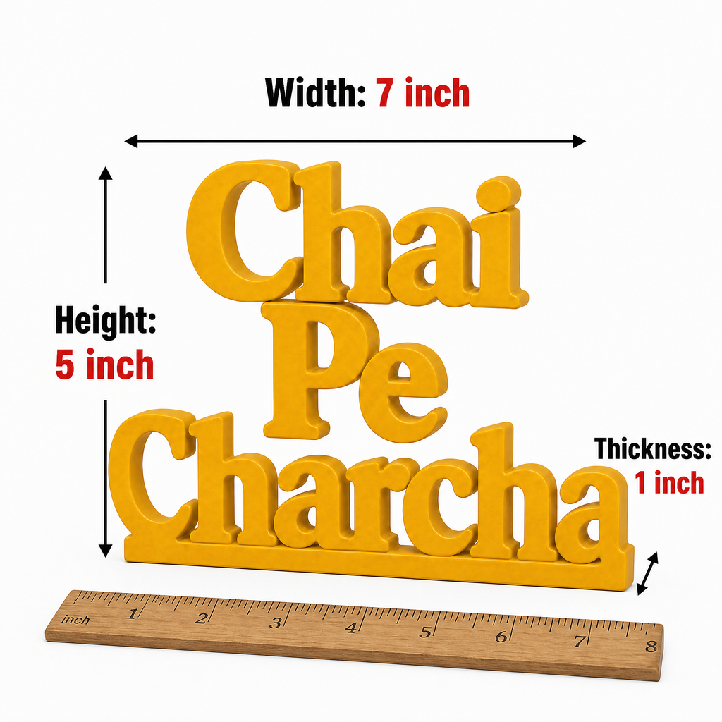 Chai Pe Charcha Table Top Sign | Kitchen & Cafe Decor | Shelf Decor