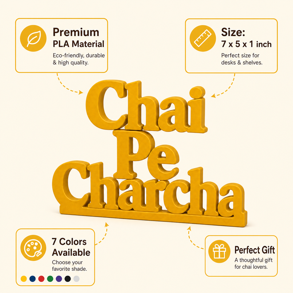 Chai Pe Charcha Table Top Sign | Kitchen & Cafe Decor | Shelf Decor