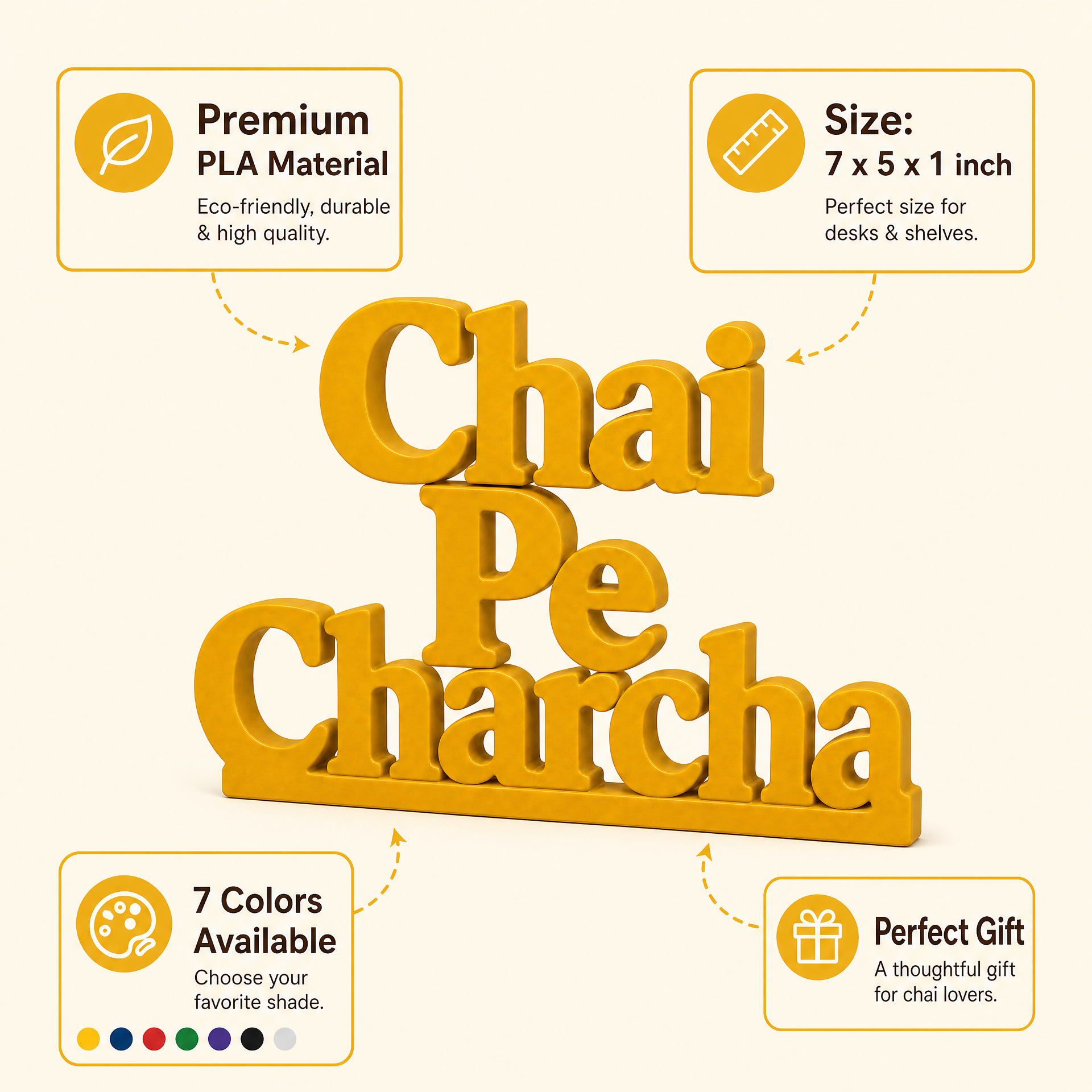 Chai Pe Charcha Table Top Sign | Kitchen & Cafe Decor | Shelf Decor