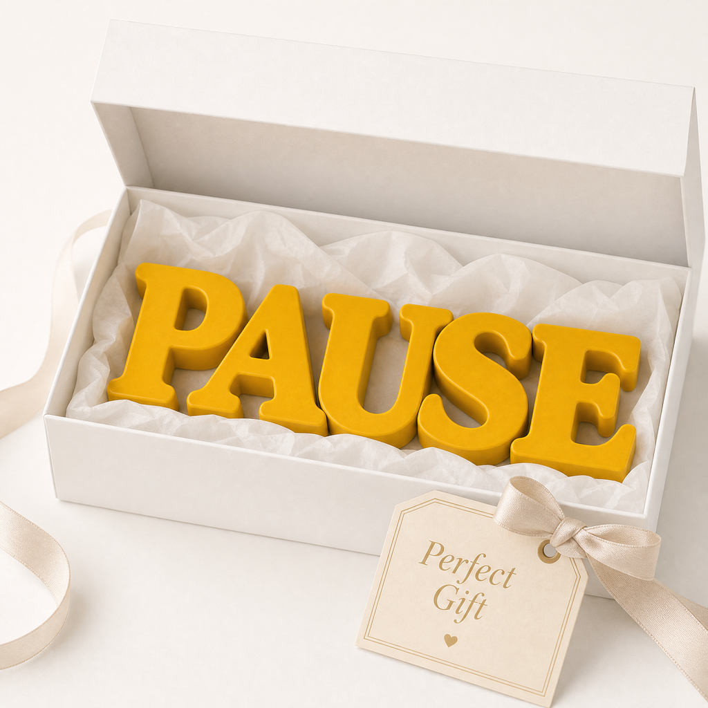 Pause Table Top Sign | Minimalist Mindfulness Decor | Desk Decor