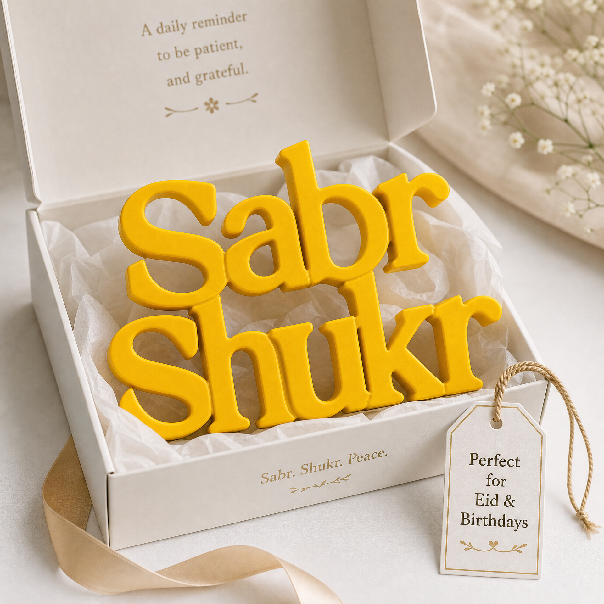 Sabr Shukr Table Top Sign | Islamic Desk Decor | Shelf Decor
