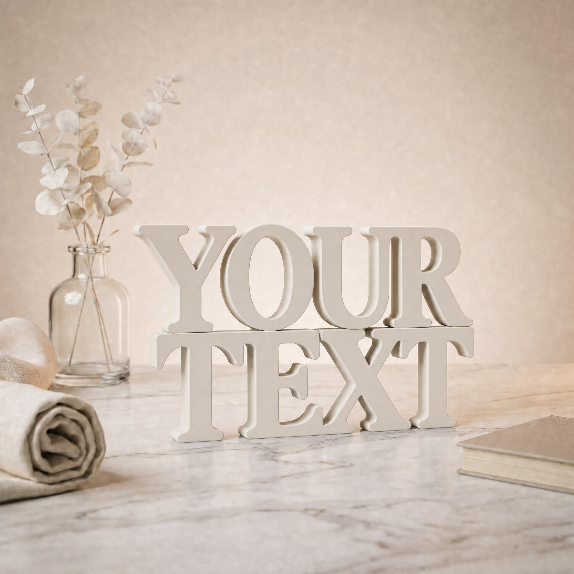 Custom Text Table Top Sign | Personalized Word Tales Decor | Desk & Shelf Decor