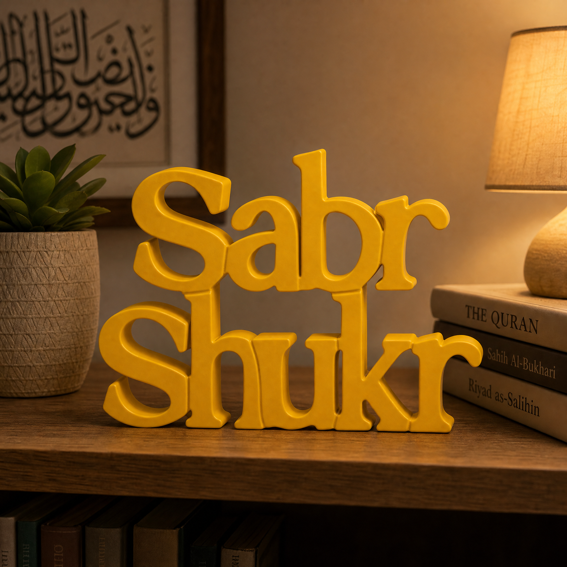 Sabr Shukr Table Top Sign | Islamic Desk Decor | Shelf Decor