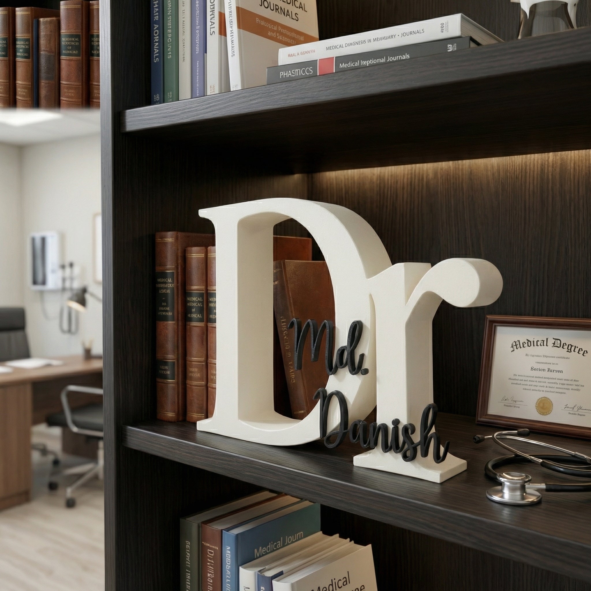 Personalized Professional Name Stand | Table Top Sign | Desk Decor