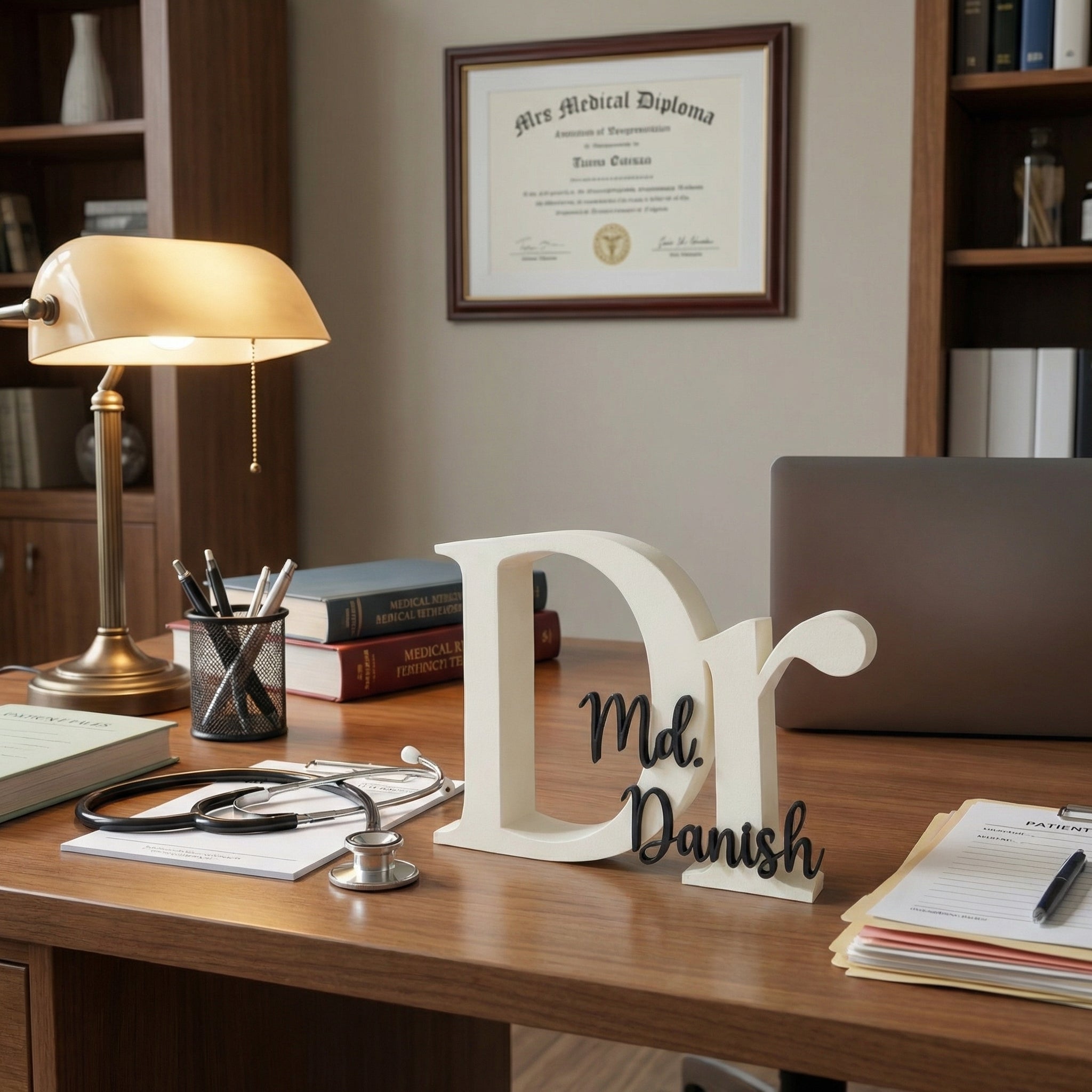 Personalized Professional Name Stand | Table Top Sign | Desk Decor