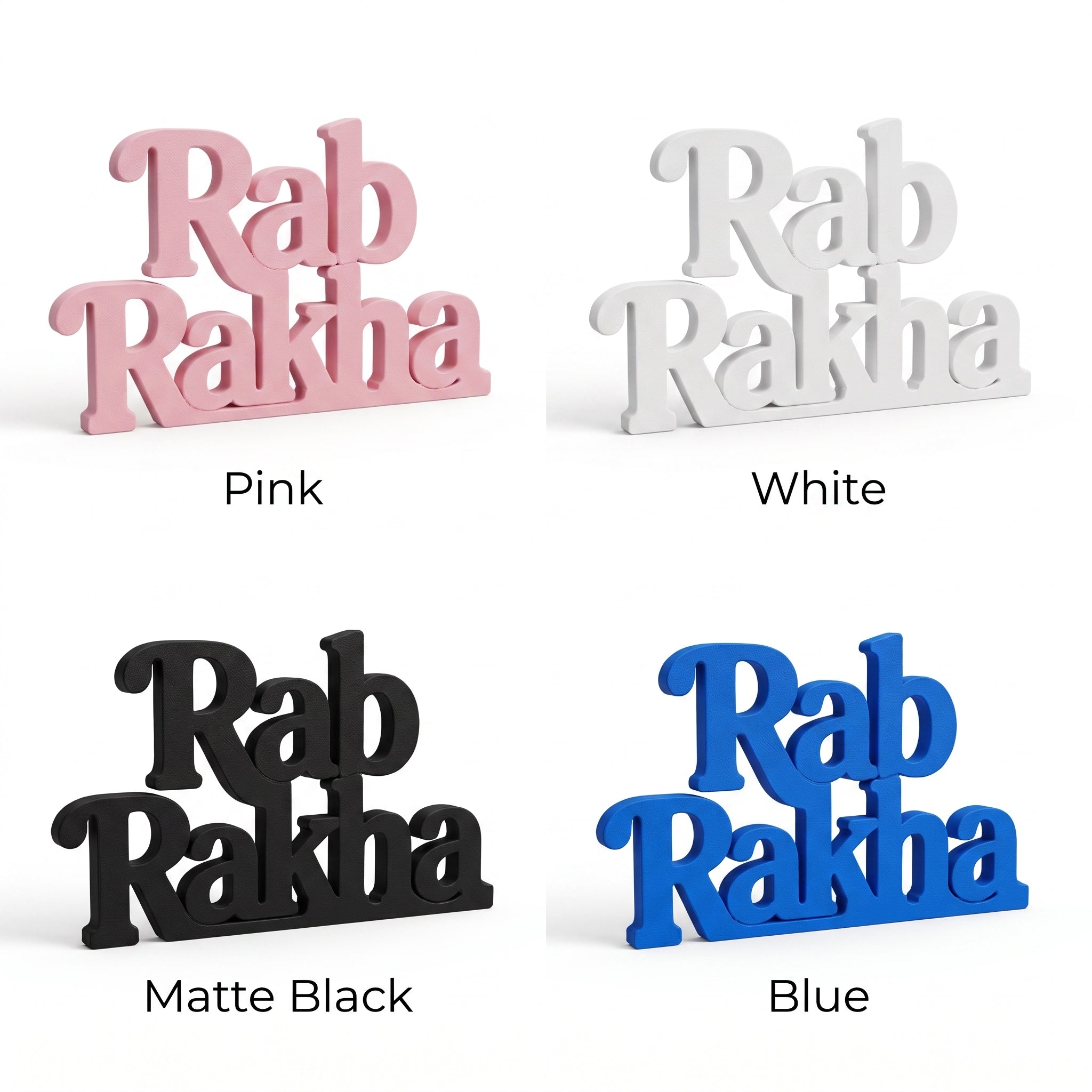 Rab Rakha Table Top Sign | Punjabi Spiritual Decor | Desk & Shelf Decor