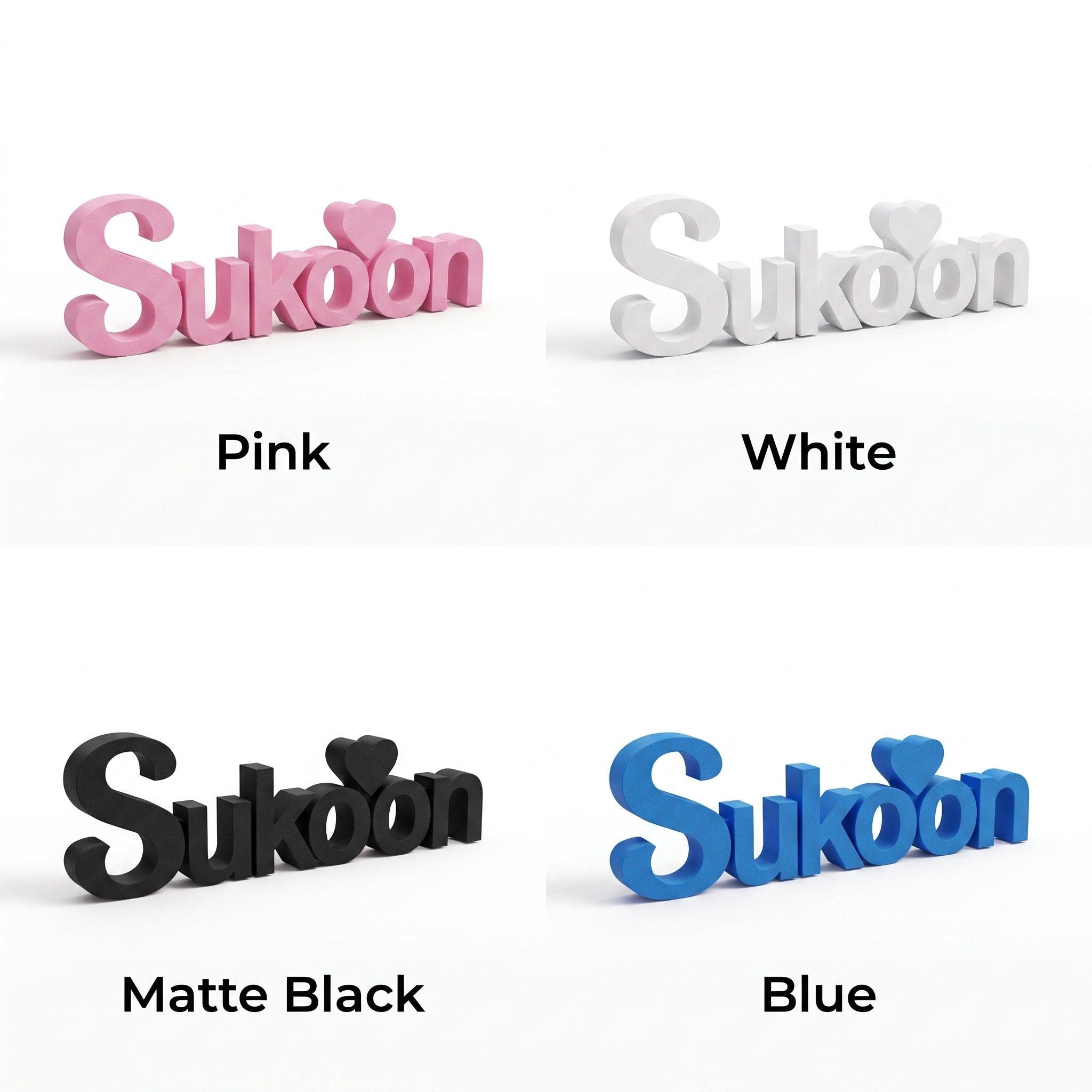 Sukoon Table Top Sign | Urdu Word Decor | Desk & Shelf Decor