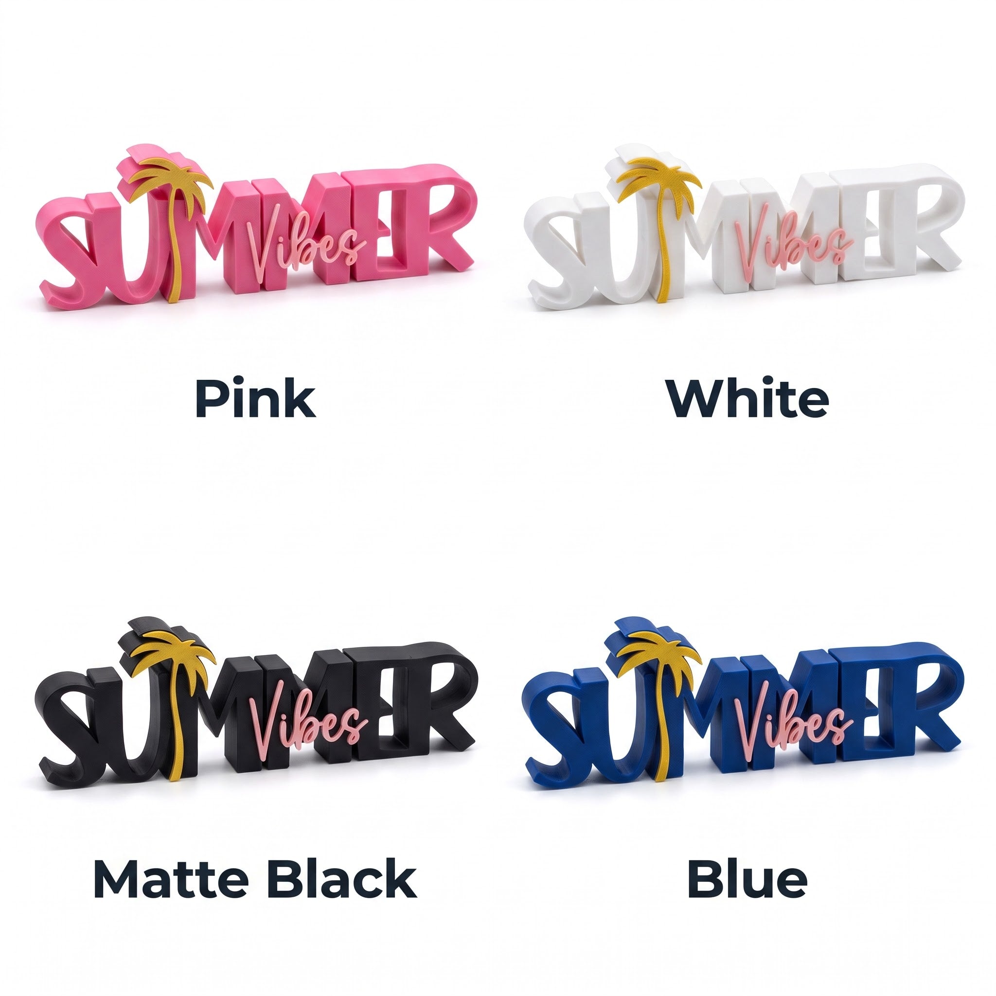 Summer Vibes Table Top Sign | Word Decor | Desk & Shelf Decor
