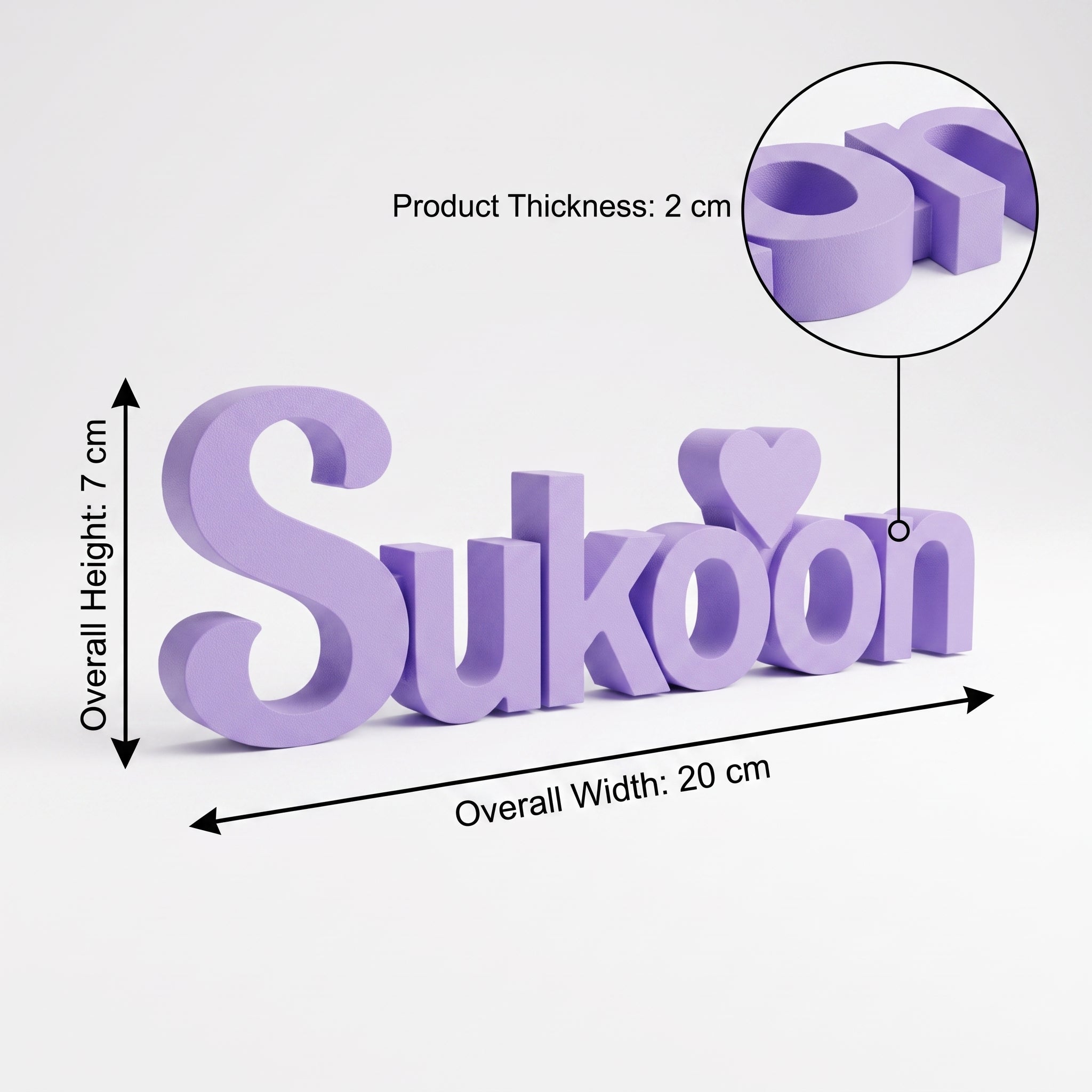 Sukoon Table Top Sign | Urdu Word Decor | Desk & Shelf Decor