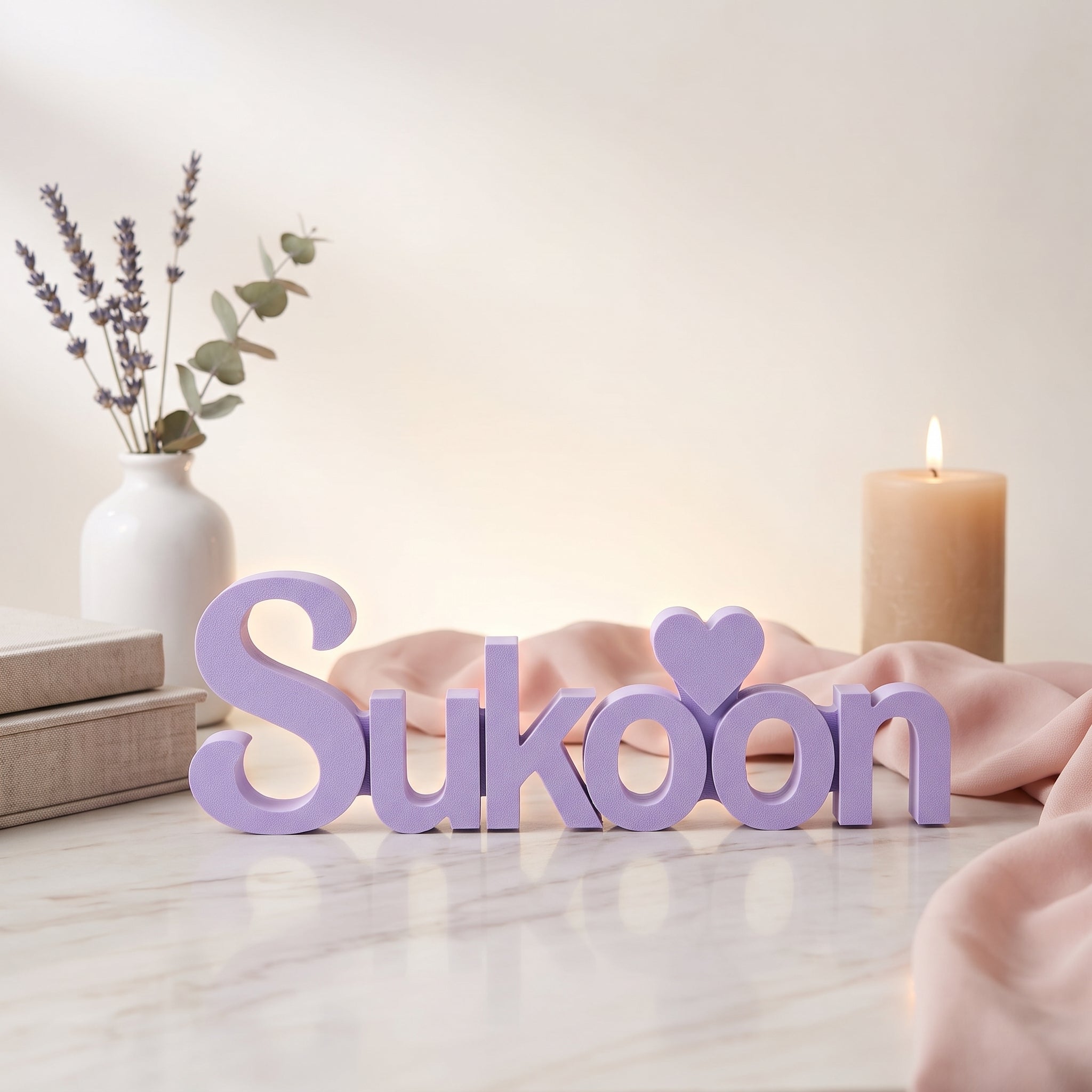 Sukoon Table Top Sign | Urdu Word Decor | Desk & Shelf Decor