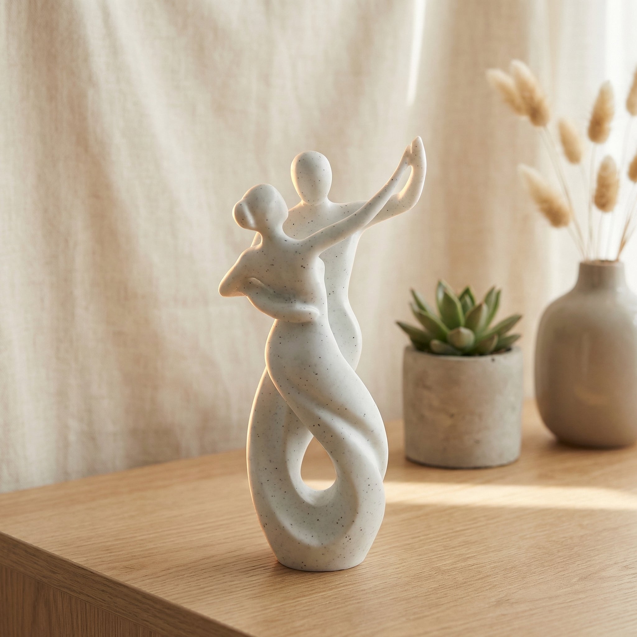 Dancing Couple Statue Decor | Marble Finish | Table/Shelf Decor