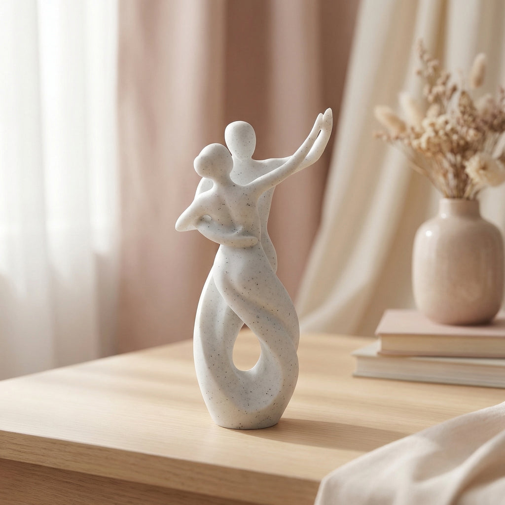 Dancing Couple Statue Decor | Marble Finish | Table/Shelf Decor
