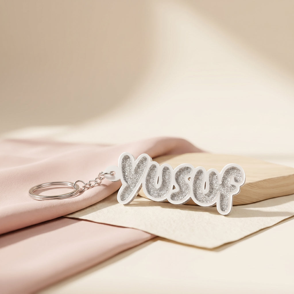 Personalized Resin Name Keychain | Glittery | Quirky