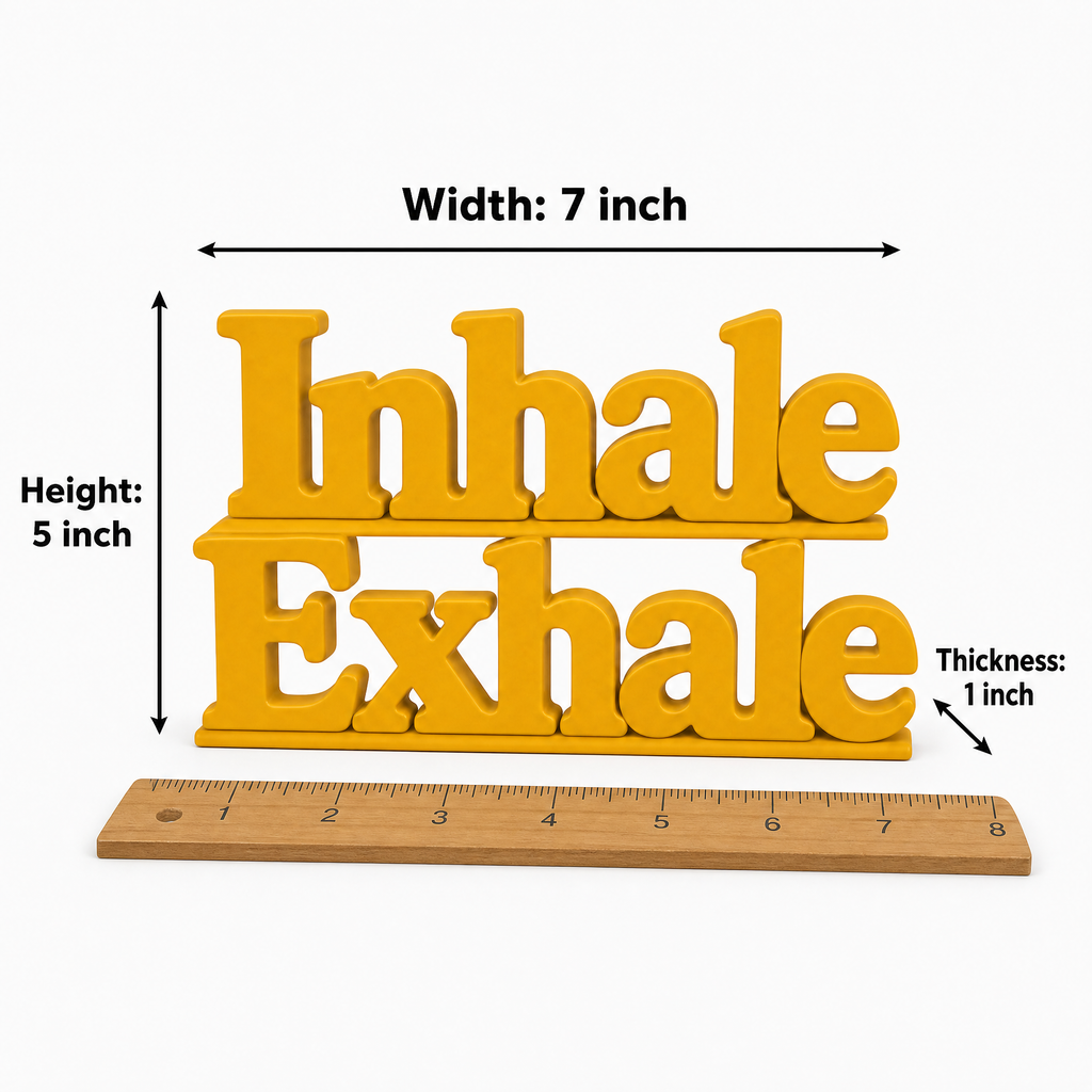 Inhale Exhale Table Top Sign | Mindfulness Decor | Desk & Shelf Decor