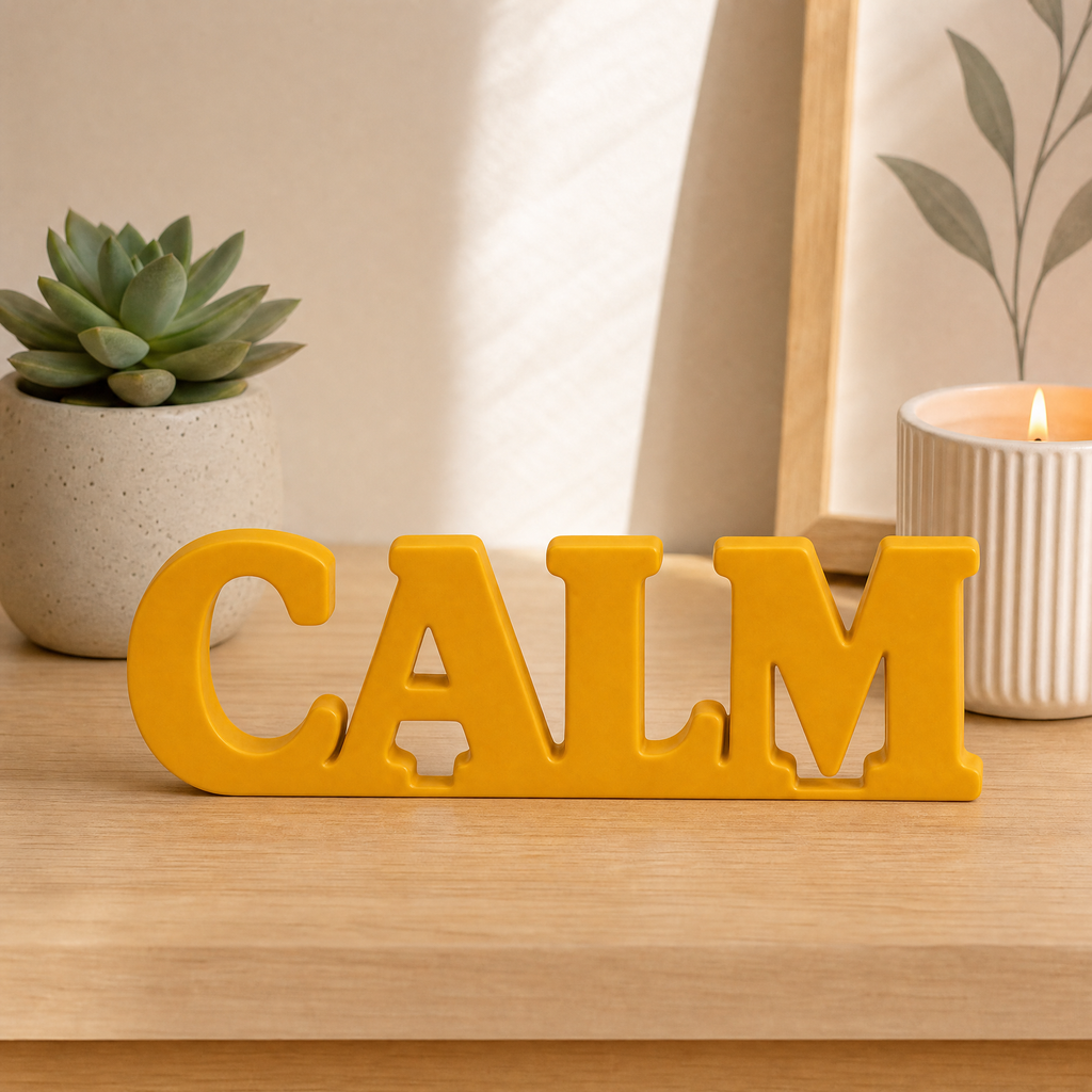 Calm Table Top Sign | Minimalist Desk Decor | Office & Home Decor