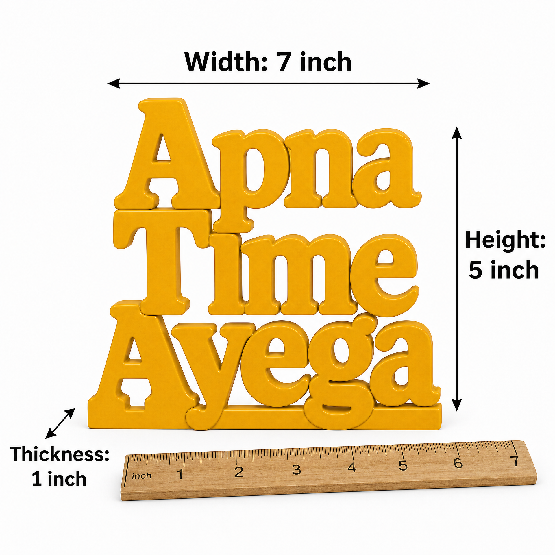 Apna Time Ayega Table Top Sign | Motivational Hindi Decor | Desk Decor