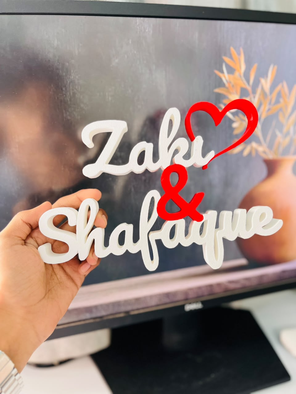 Custom Couple Name Stand | Personalized Love Sign | Table Top Decor | Wedding, Anniversary & Valentine Gift