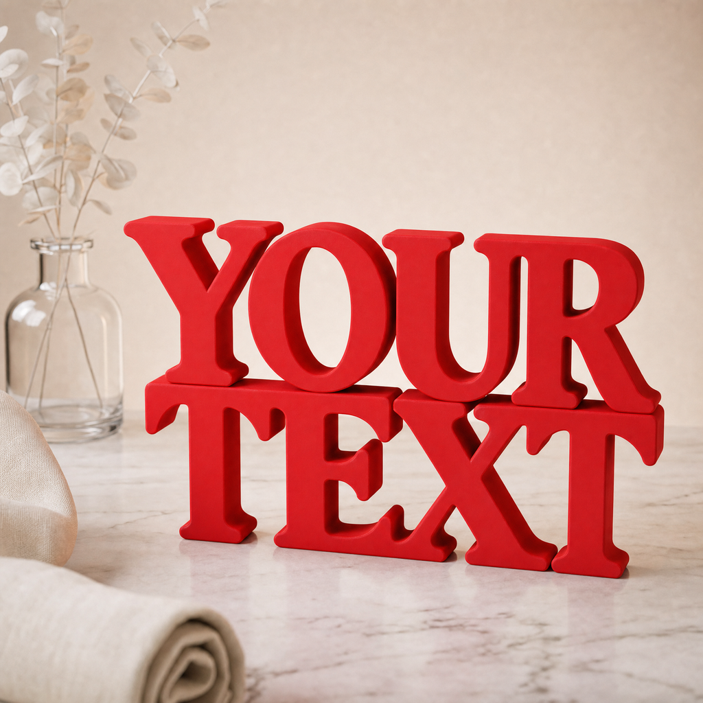 Custom Text Table Top Sign | Personalized Word Tales Decor | Desk & Shelf Decor