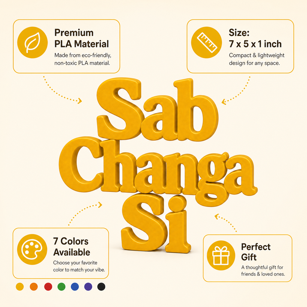 Sab Changa Si Table Top Sign | Punjabi Decor | Desk & Shelf Decor