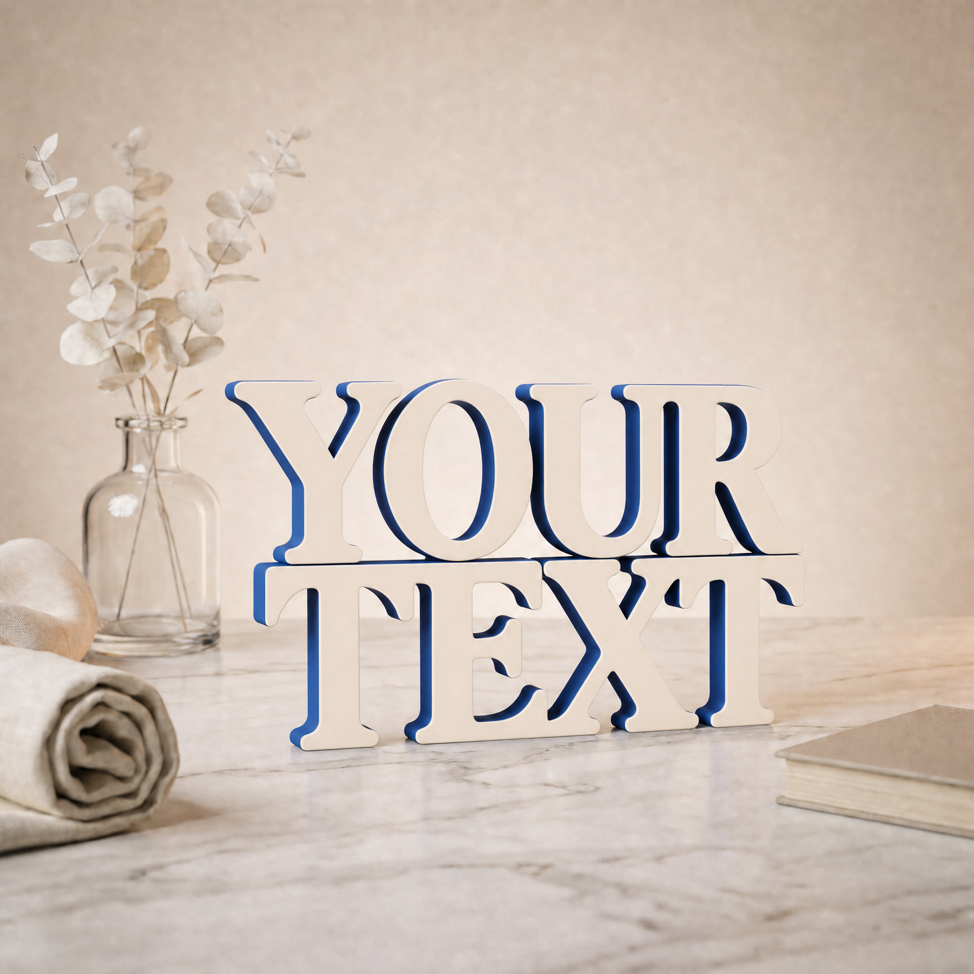 Custom Text Table Top Sign | Personalized Word Tales Decor | Desk & Shelf Decor