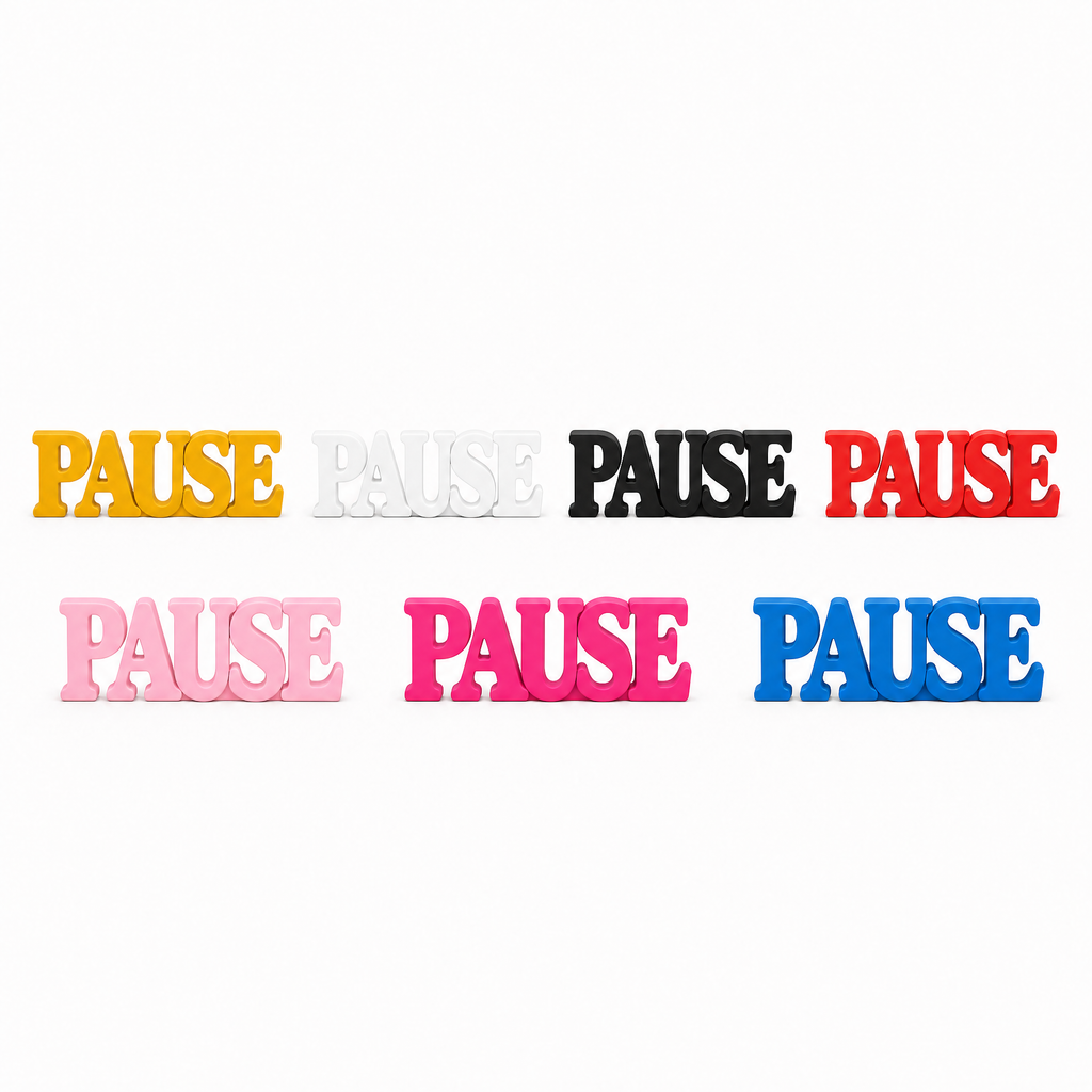 Pause Table Top Sign | Minimalist Mindfulness Decor | Desk Decor