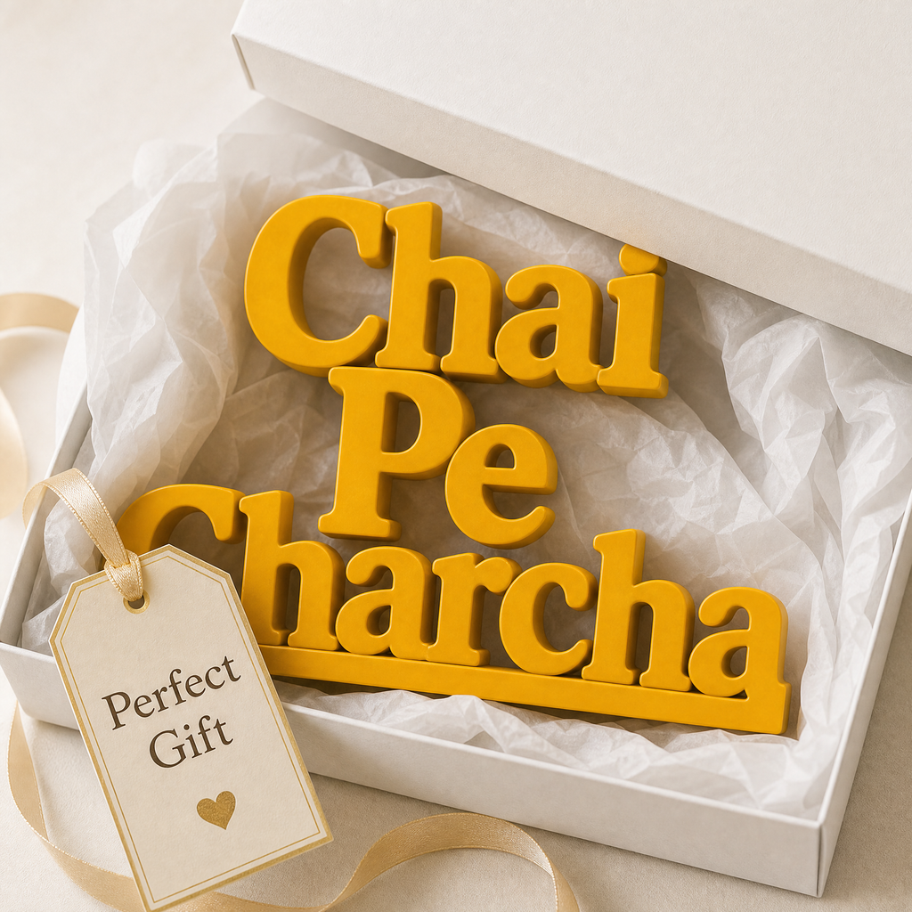Chai Pe Charcha Table Top Sign | Kitchen & Cafe Decor | Shelf Decor