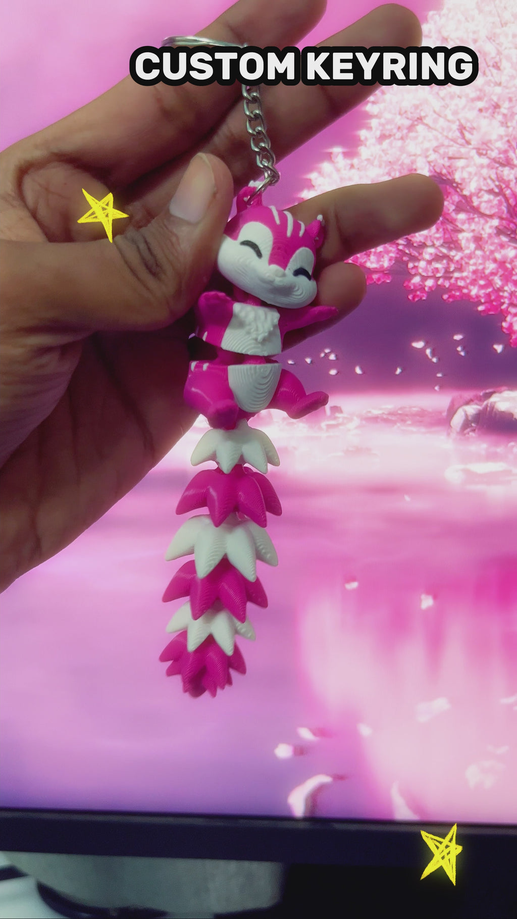 Squirrel Paws Flexi dual-color Bag Charm | Kawaii Keychain