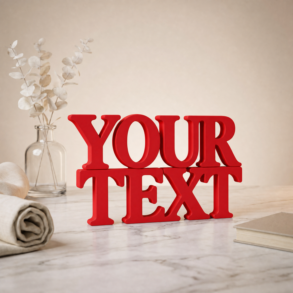 Custom Text Table Top Sign | Personalized Word Tales Decor | Desk & Shelf Decor