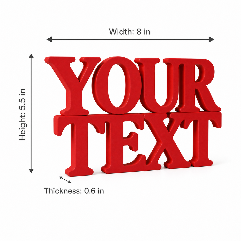 Custom Text Table Top Sign | Personalized Word Tales Decor | Desk & Shelf Decor