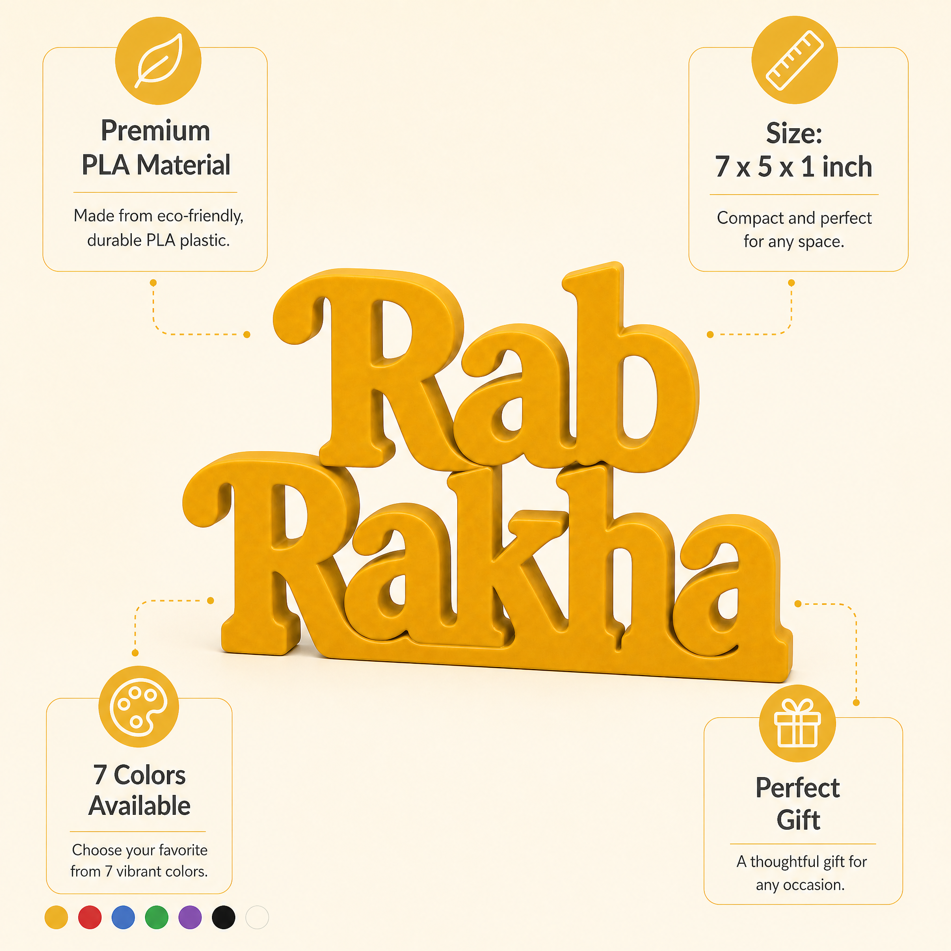 Rab Rakha Table Top Sign | Punjabi Spiritual Decor | Desk & Shelf Decor