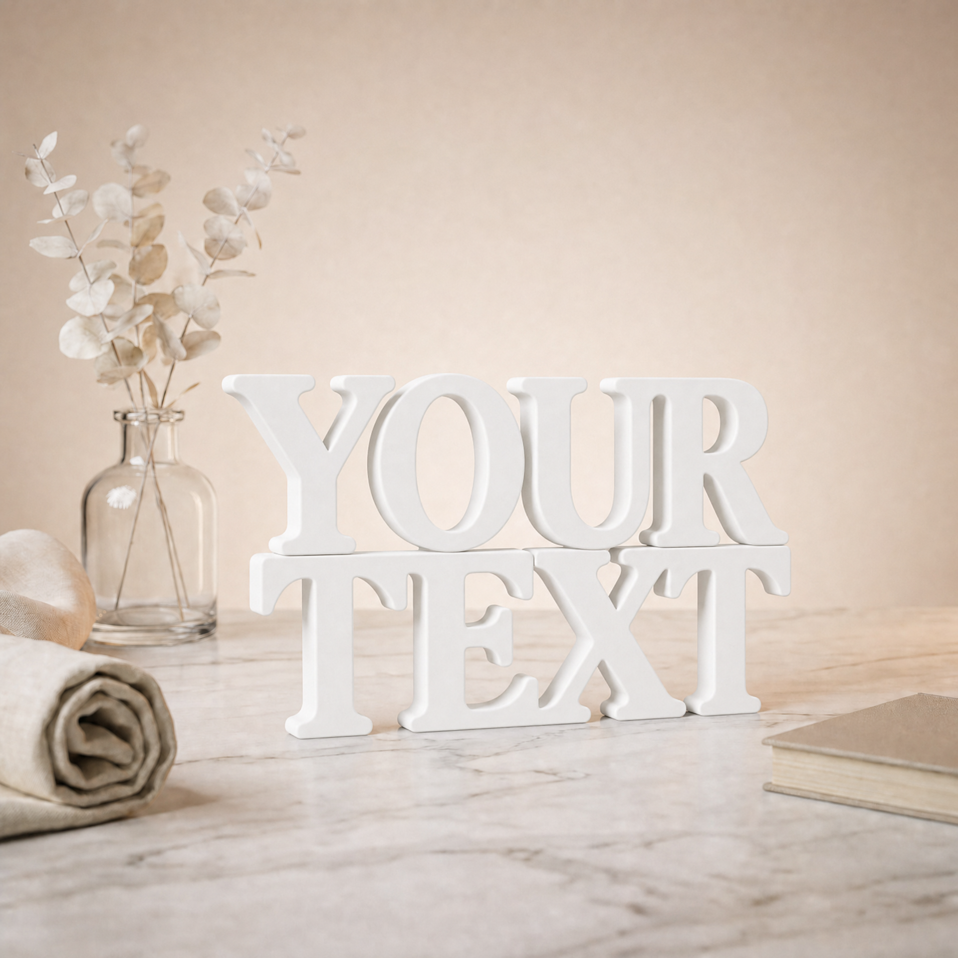 Custom Text Table Top Sign | Personalized Word Tales Decor | Desk & Shelf Decor